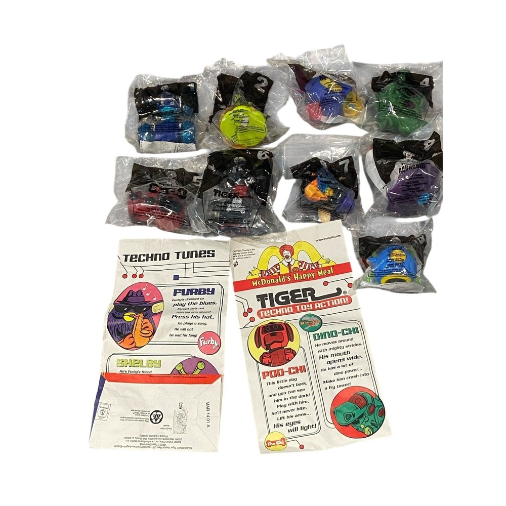McDonald's‎ 2001 Sega Tiger Happy Meal Toys Complete Set of Nine NEW Two Bags